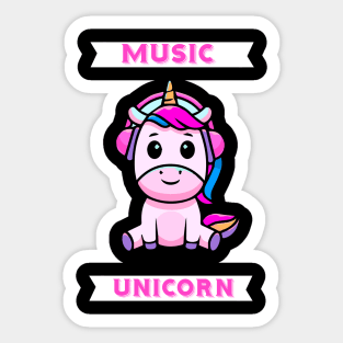 Music Unicorn Magic Cute heudphone Sticker